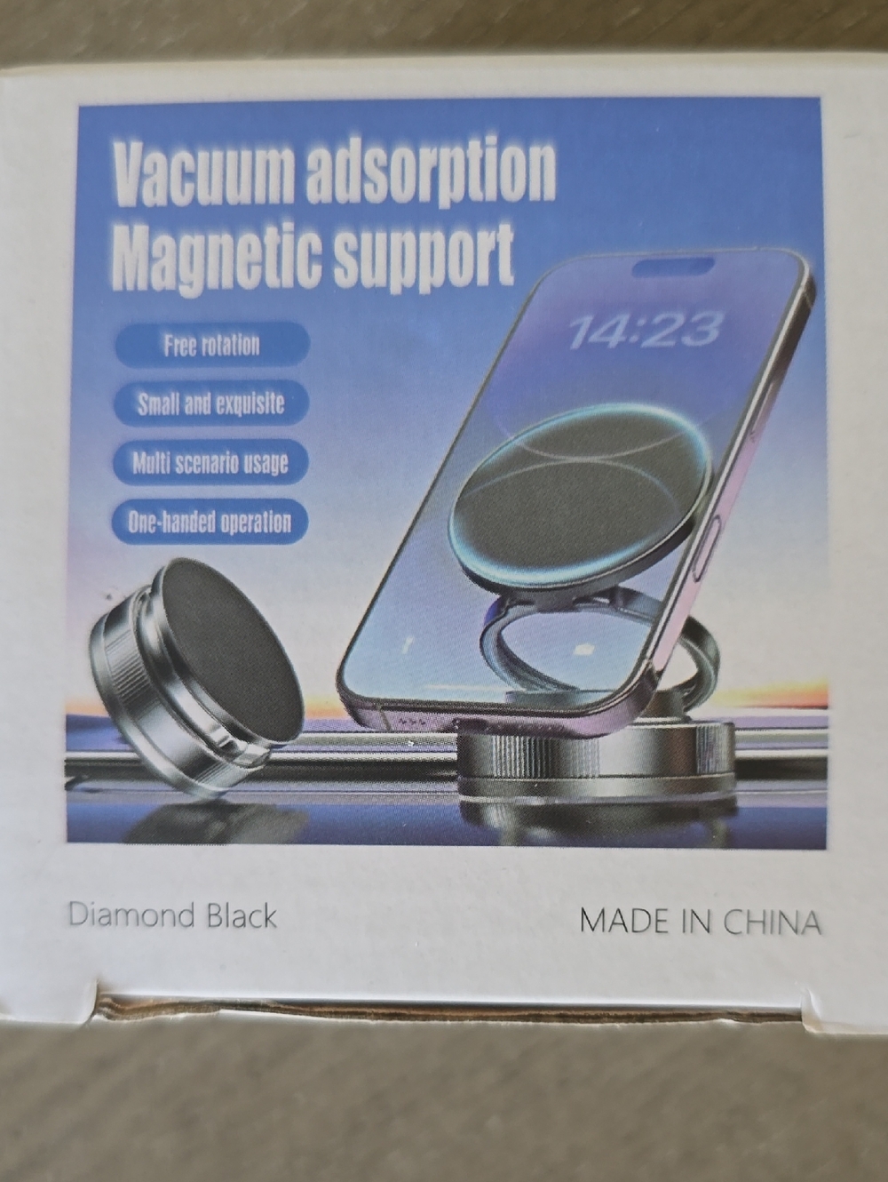 Magnetic Vacuum Adsorption Phone Mount - Diamond Black